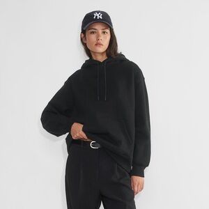 Aritzia TNA Sweatfleece Boyfriend Hoodie • Black XXL • Cozy Oversized